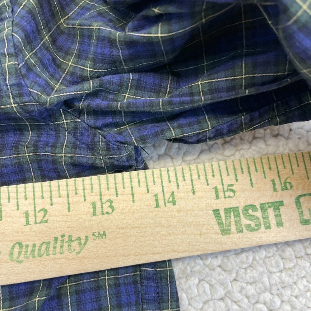 Ralph Lauren Button Down Boys 4/4T Blue Green Plaid Pony Logo Long Sleeve Shirt